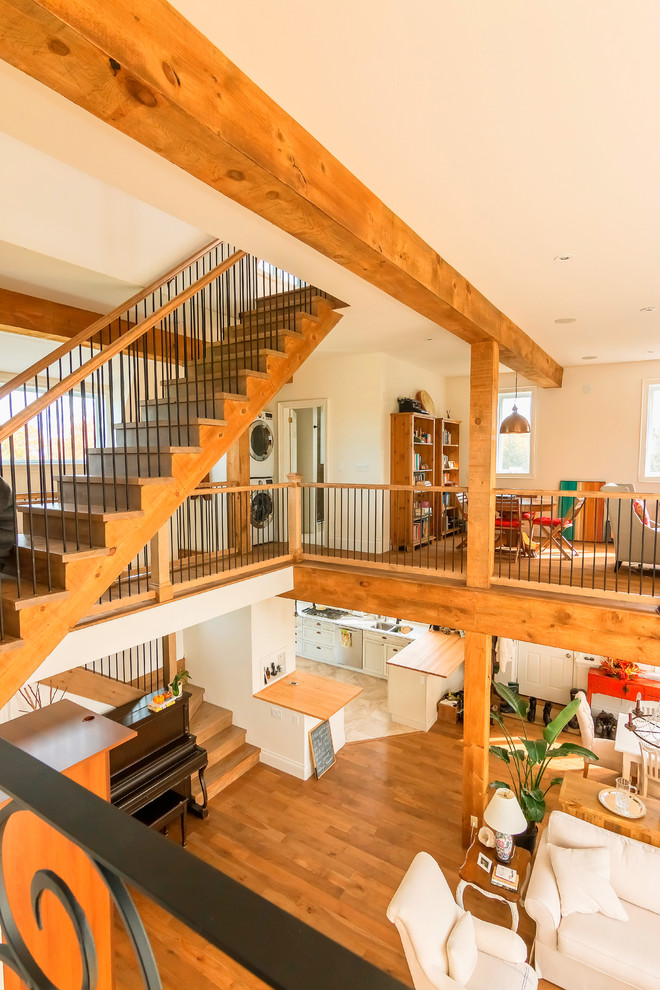 Staircase - rustic staircase idea in Toronto