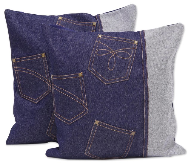 denim cushion covers