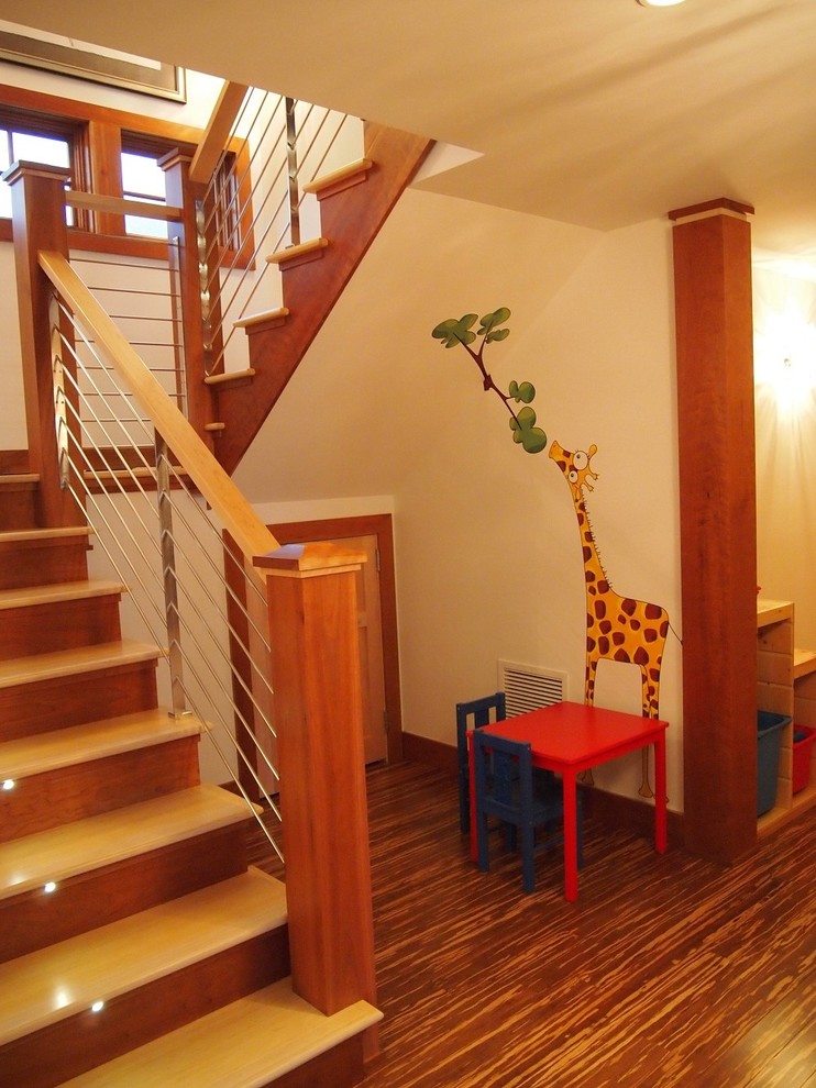 This is an example of a contemporary staircase in Portland Maine.