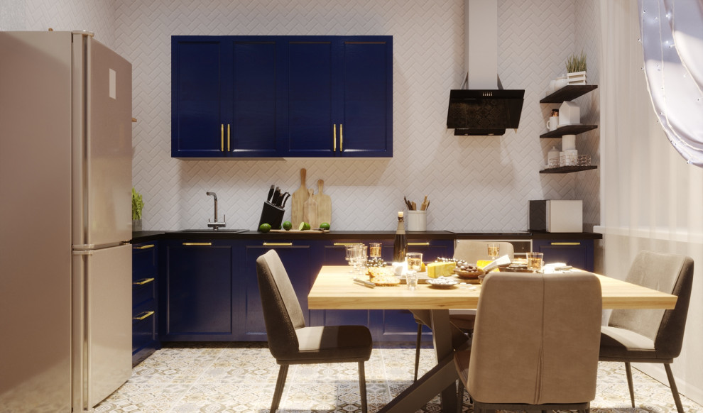 кухня в синих тонах