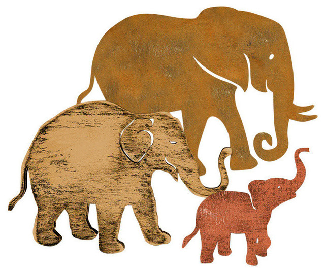 Elephant Family Wooden Decorative Wall Art Traditional Elephant Family Wooden Decorative Wall Art Small