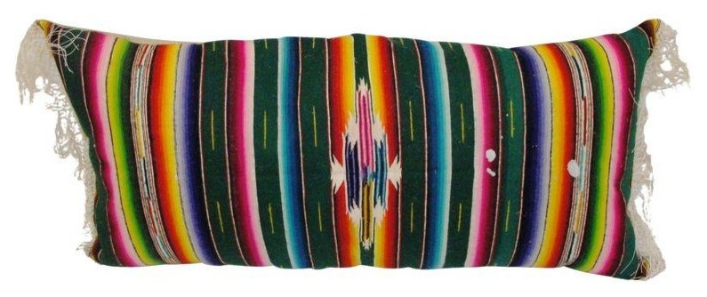 Pre-owned Colorful Custom Guatemalan Vintage Serape Pillow