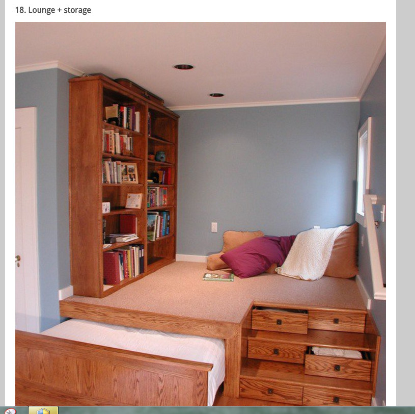 Odd void becomes a reading nook and a bedroom / guest room