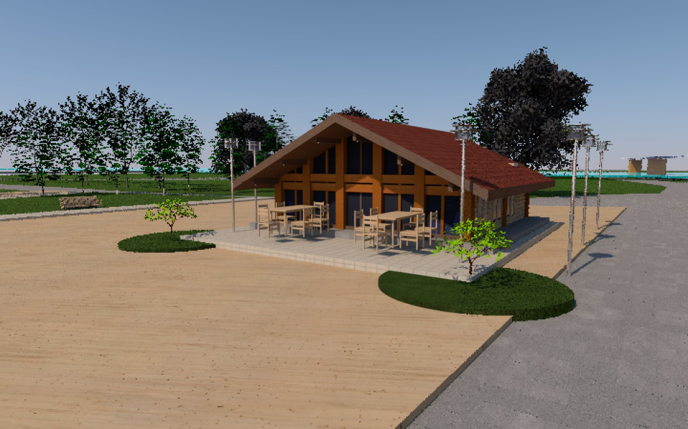 Эскизный проект кафе в ландшафтном парке