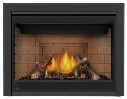 Ascent X 42 Dv Gas Fireplace W Sandstone Brick Panels And Trim