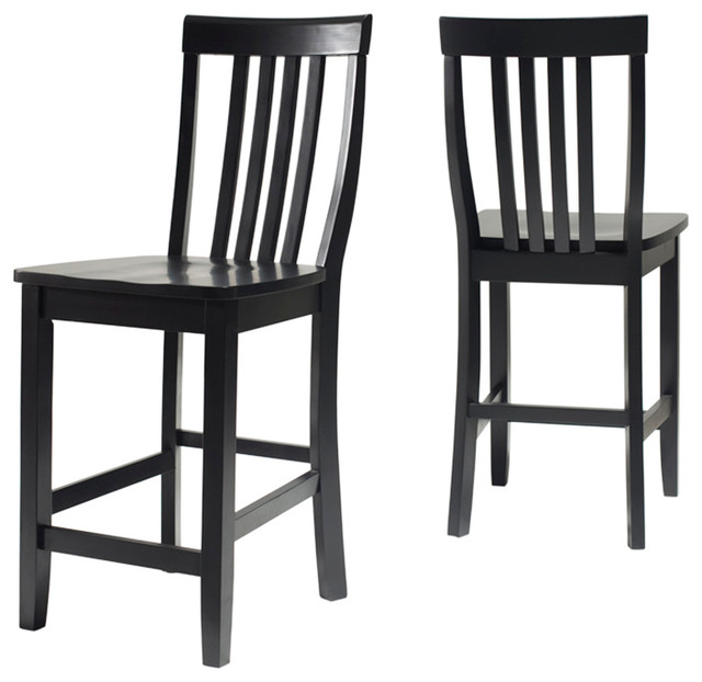 School House Barstool 24 Seat Height Set Of 2 Bar Stools And School House Barstool 24 Seat Height Set Of 2 Bar Stools And Counter By Crosley