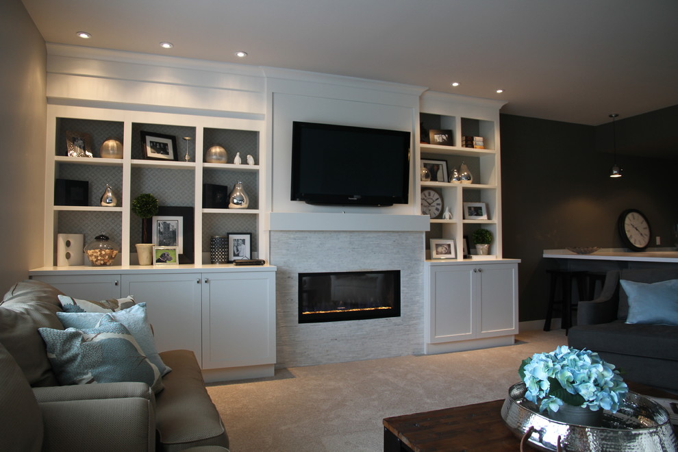 Transitional home design photo in Calgary