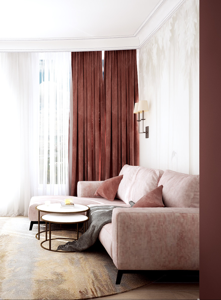 Marsala and Marble Интерьер квартиры для семьи с двумя дочками.