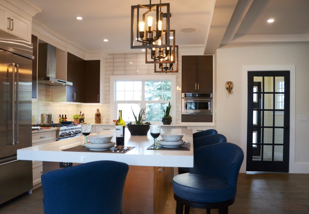 Transitional kitchen photo in Calgary