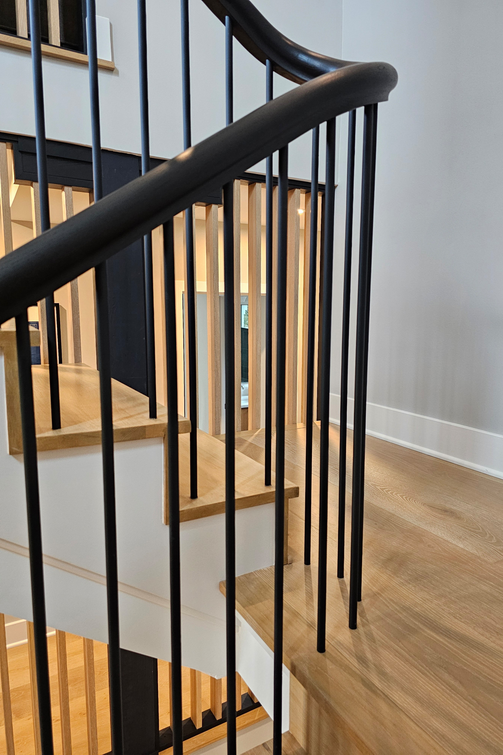 115_Stunning Continuous Rail System on 3 Story Floating Stairs; Arlington, VA 22