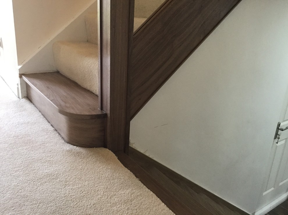Walnut Staircase and Refurbishment with Glass