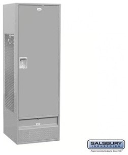 Standard Gear Metal Locker - Solid Door - 6 Feet High - 24 Inches Deep - Gray