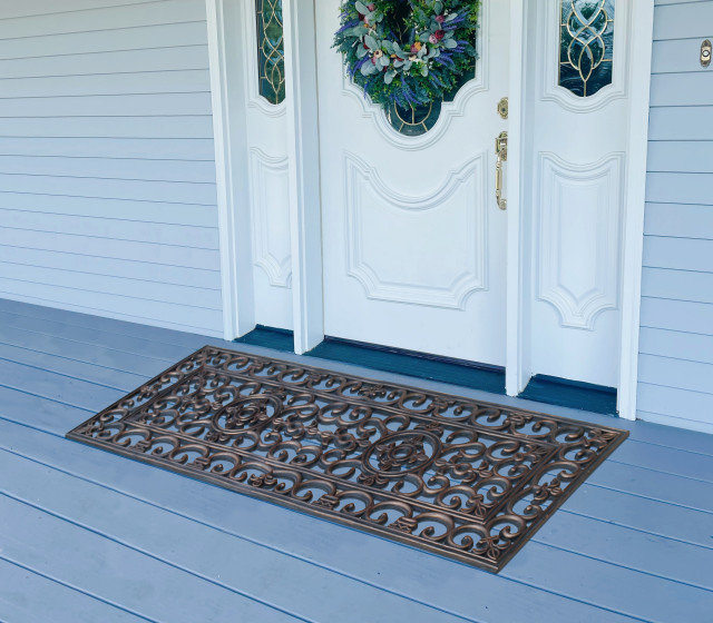 Rubber Grill Elegant Double Doormat, 18"x48" Mediterranean Doormats