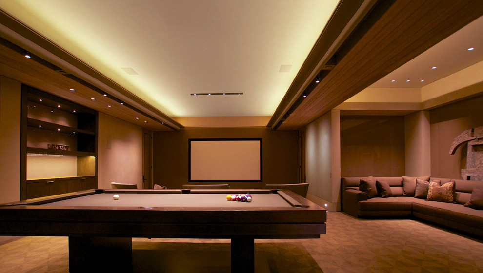 Inspiration for a contemporary basement in Orange County.