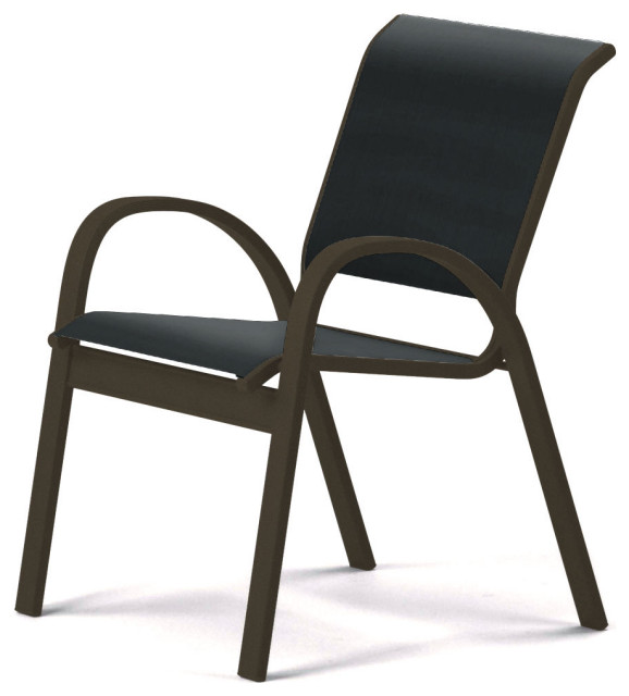 Aruba II Sling Cafe Chair, Textured Beachwood, Black
