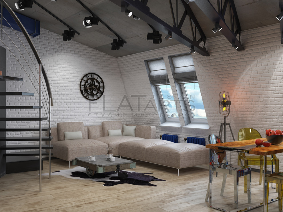 Дизайн двухуровневой квартиры 134 кв.м. в стиле лофт