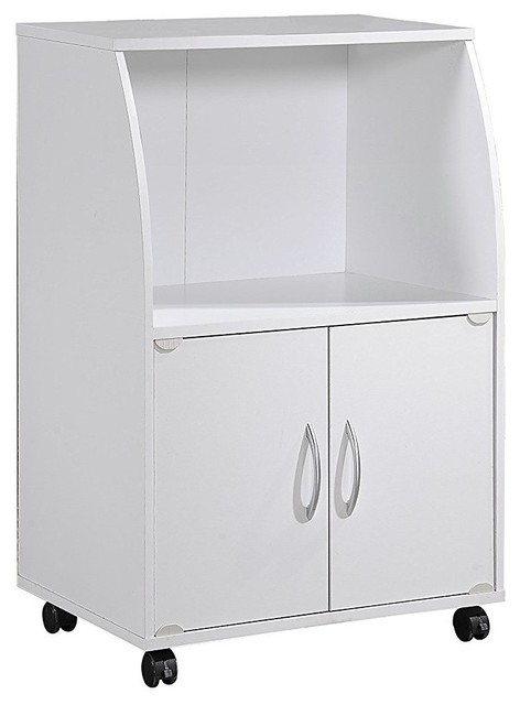 Microwave Cart Mini With 2 Door And Shelf Transitional Kitchen