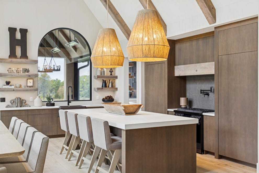 Example of a mountain style kitchen design in Minneapolis