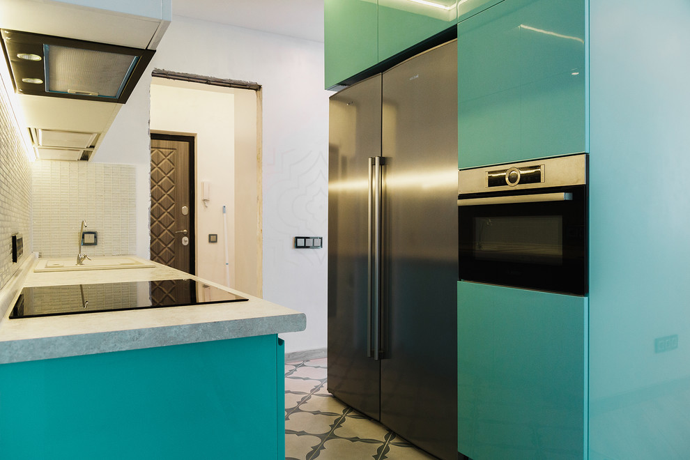 Нежная брежневка с объединением кухни с гостиной