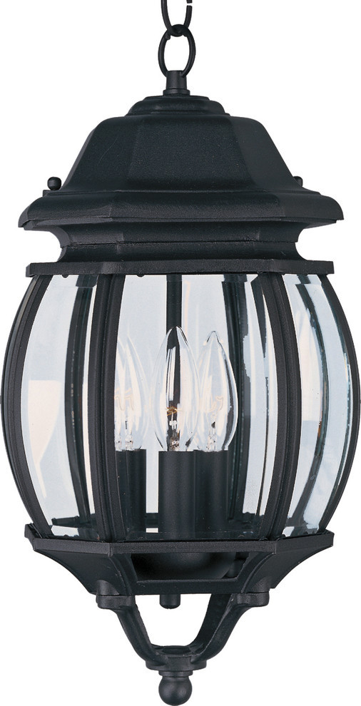 Crown Hill 3-Light Outdoor Hanging Lantern, Black