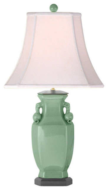 Celadon Porcelain Chinese Vase Table, Chinese Vase Table Lamps