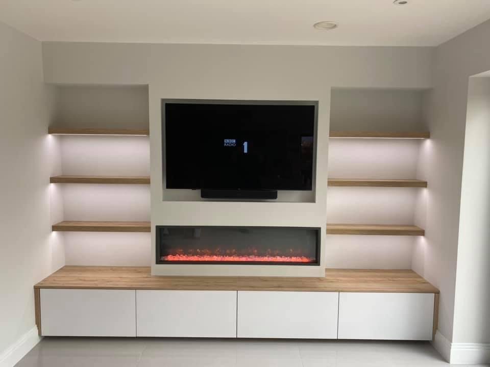 TV feature wall with Fire