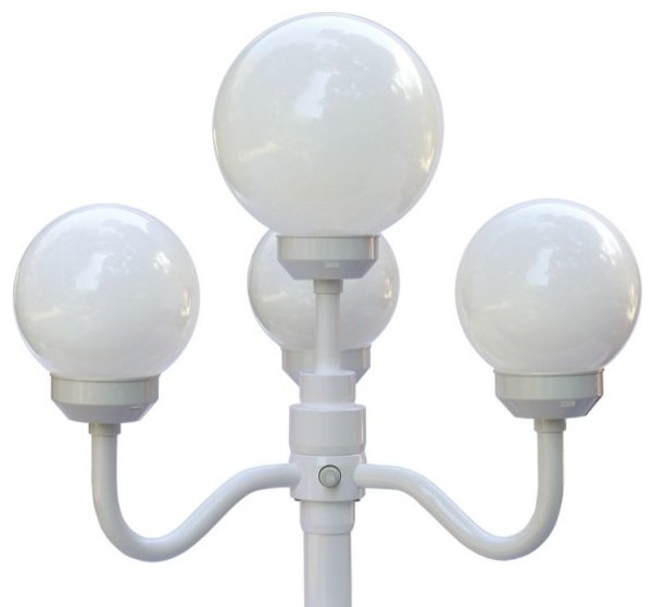 White 4 Globe European Lamp for Indoor & Outdoor Use, White Bulbs -  Contemporary - Post Lights - by Shop Chimney | Houzz
