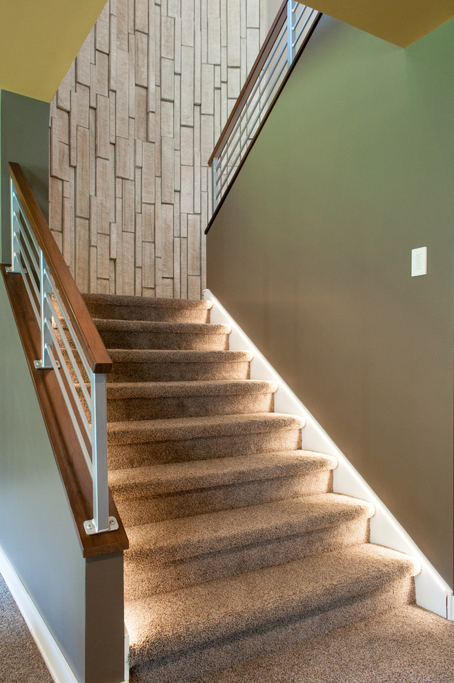 Inspiration for a contemporary staircase in Minneapolis.
