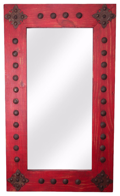 Red Adobe Rustic Mirror Wall Mirrors By Mexican Imports Houzz Red Adobe Rustic Mirror Wall Mirrors, Red Wall Mirrors Decorative