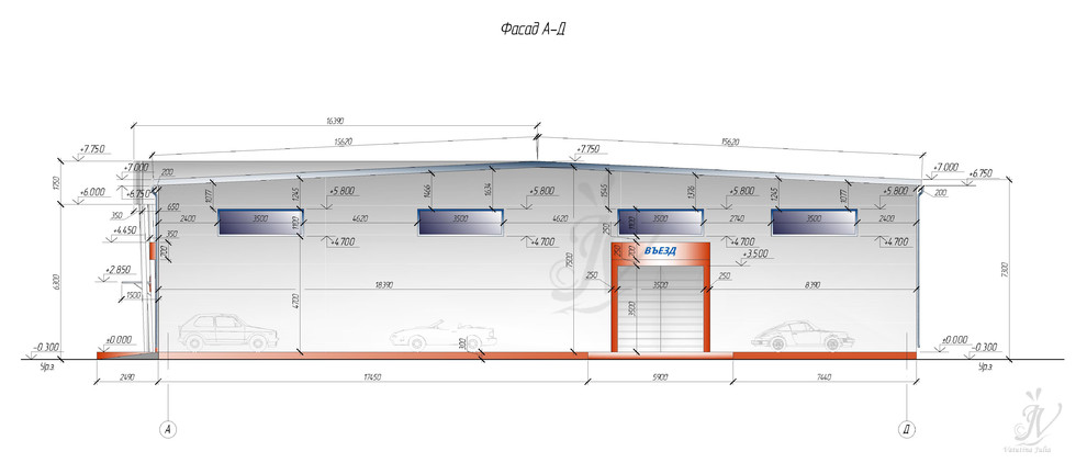 Архитектурно-планировочное решение станции тех. обслуживания