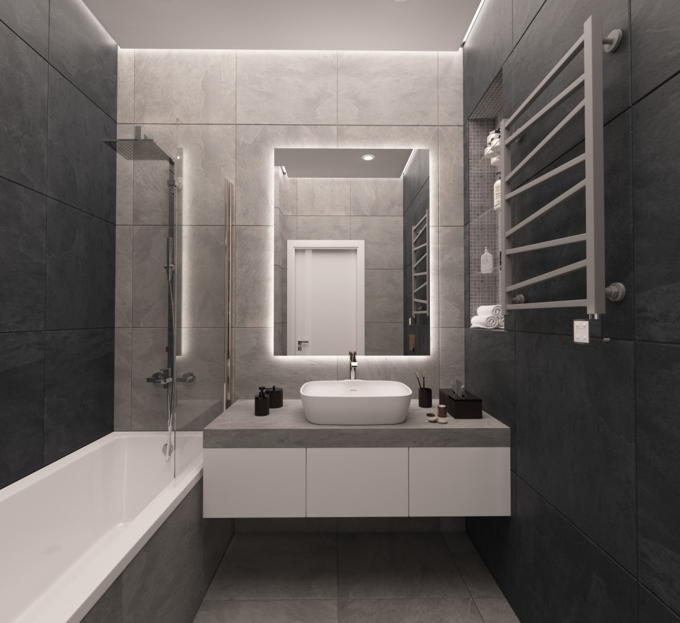 Дизайн ванной комнаты квартиры в ЖК "Флотилия", г.Краснодар