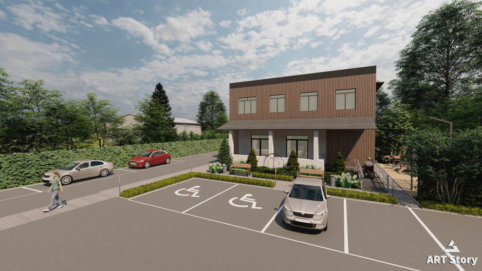 Озеленение парадного входа стоматологии