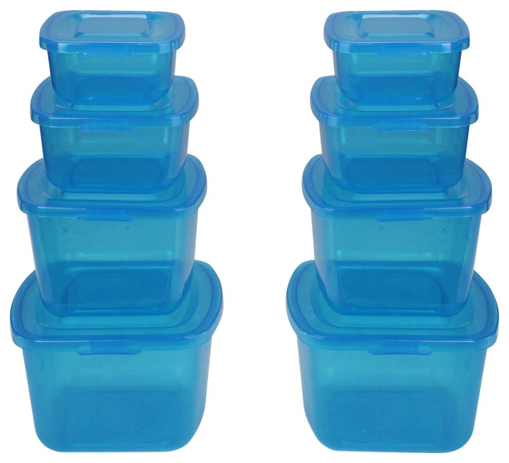 Set of 8 Nesting Food Storage Containers with Attached Lids