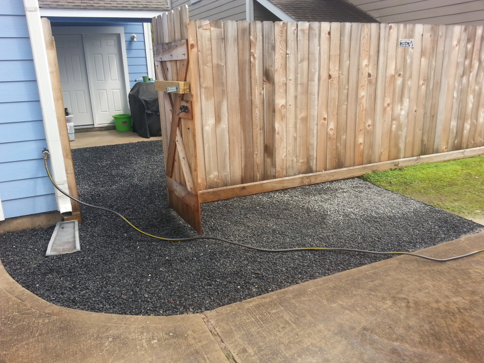 Black Stone and Rock Walkway Porch