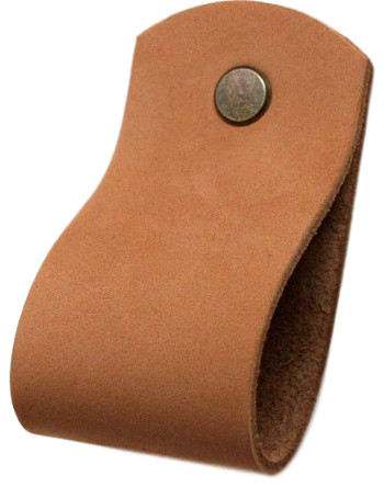 Handcrafted In Usa Caramel Leather Loop Drawer Pull