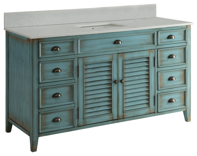 60 Attractive Cottage Style Abbeville, 60 Inch Vanity With Single Sink