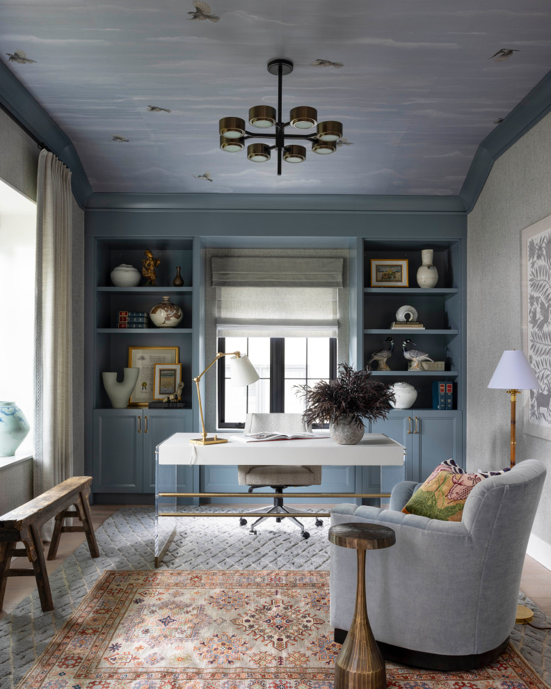 Inspiration for a transitional home office remodel in Denver