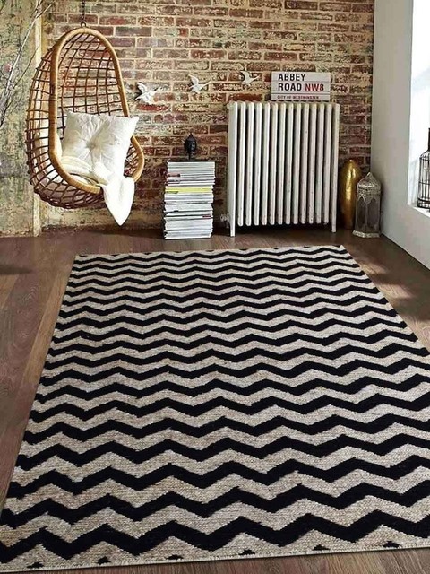 Rugsotic Carpets Sumak Jute 8 X10 Eco Friendly Area Rug Black