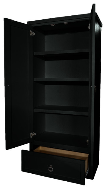 Rustic Kitchen Pantry Cabinet With Drawer - Transitional - Pantry ...