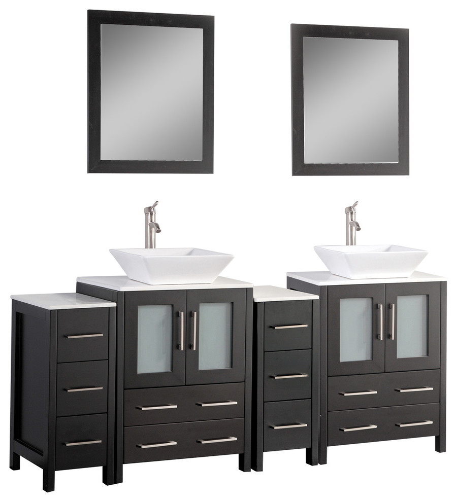 Vanity Art Vanity Set With Vessel Sink Contemporary Bathroom