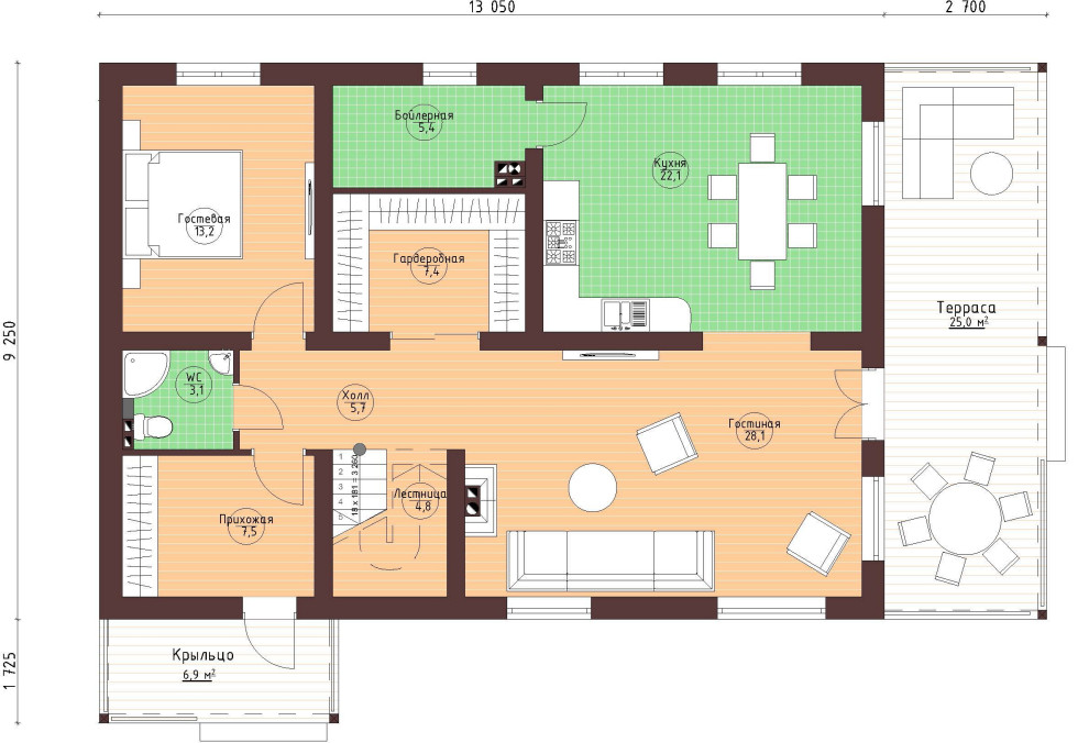 План 1-го этажа