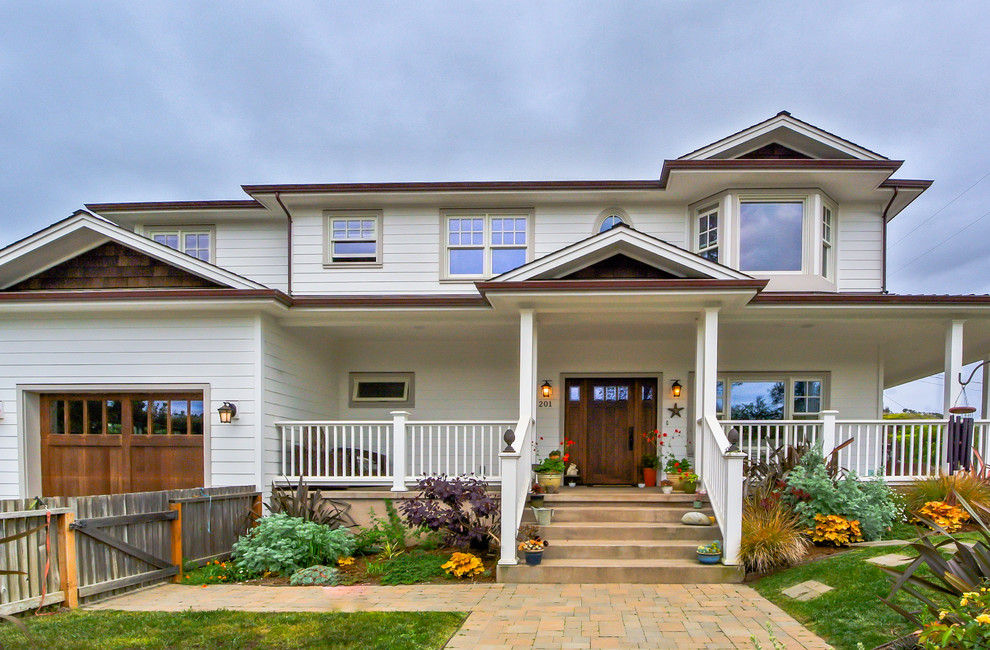 Front View of New Two Story La Selva Beach Home Beach Style