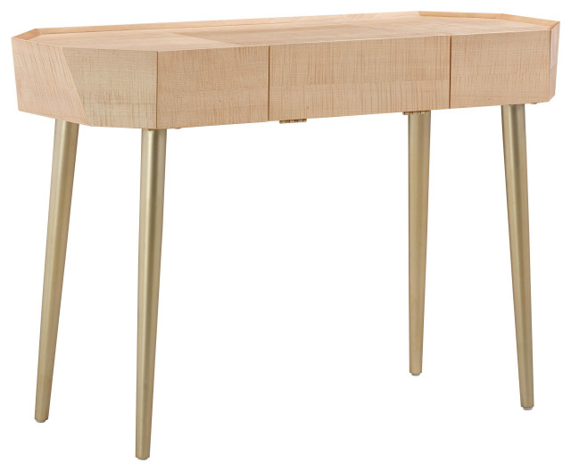 Sadie Natural Maple Vanity Desk Natural Midcentury Bedroom