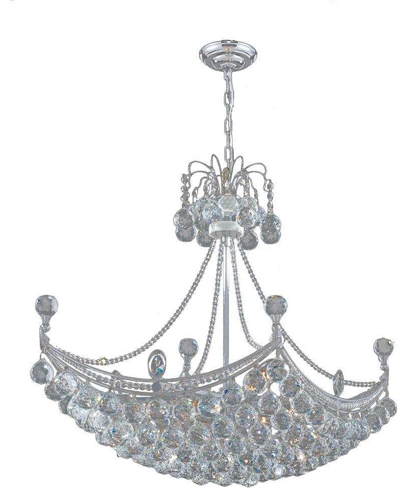 Empire 8 Light Chandelier In Chrome With Clear Crystal