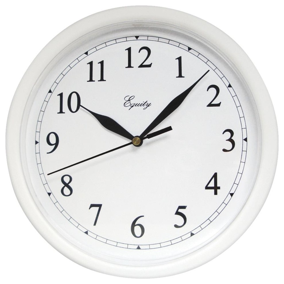 Equity® 25201 Analog Quartz Wall Clock, White, 10