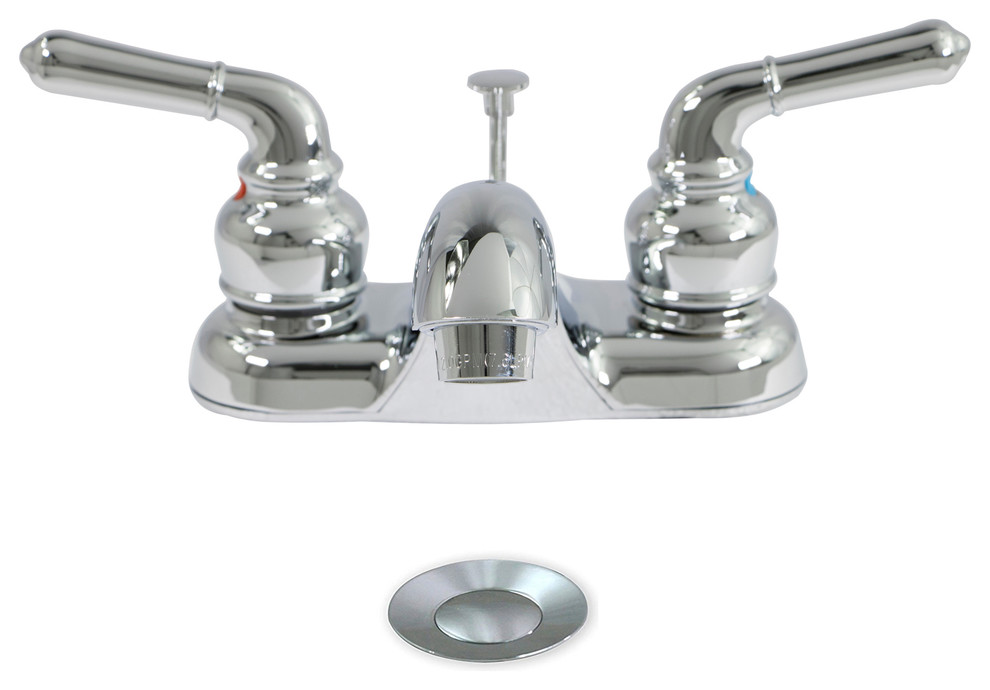 Everflow Two Handle Lavatory Bathroom Vanity Sink Faucet with Brass Pop up Drain