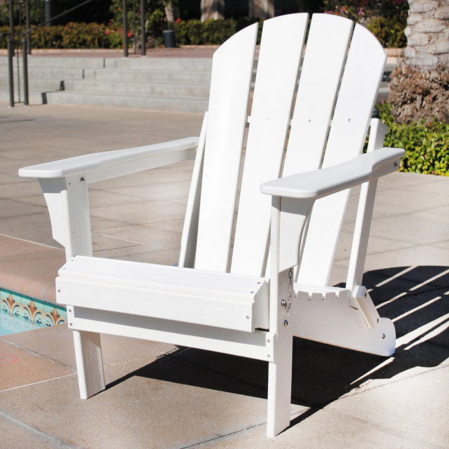 long beach folding adirondack chair white