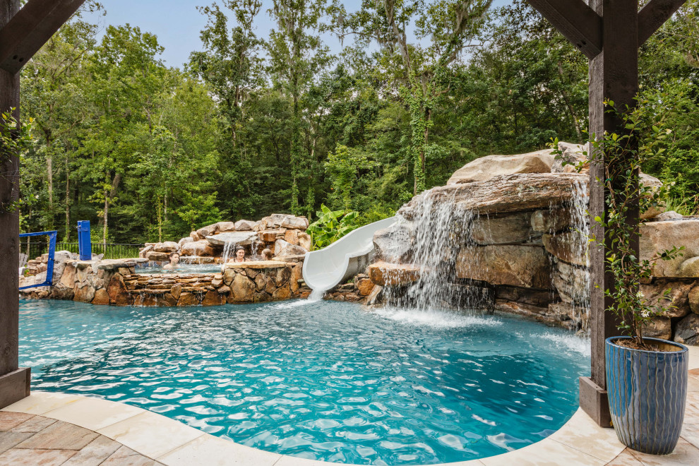 Pool - rustic pool idea in Jacksonville