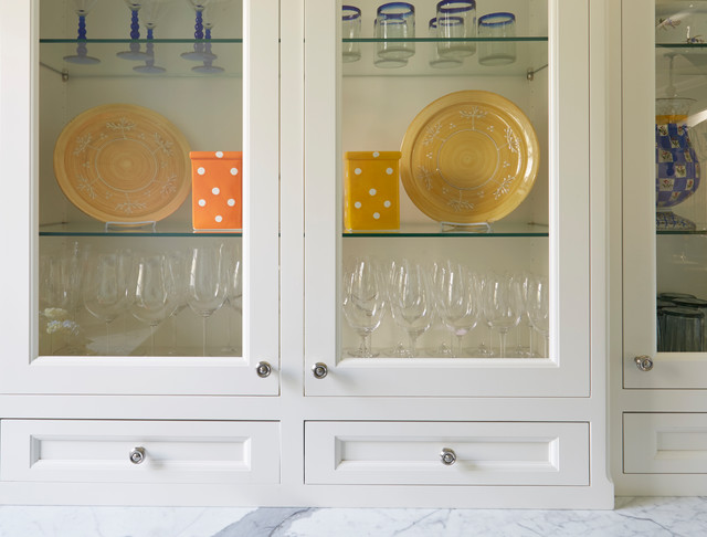 Inset Doors And Drawers Painted White In Butler S Pantry