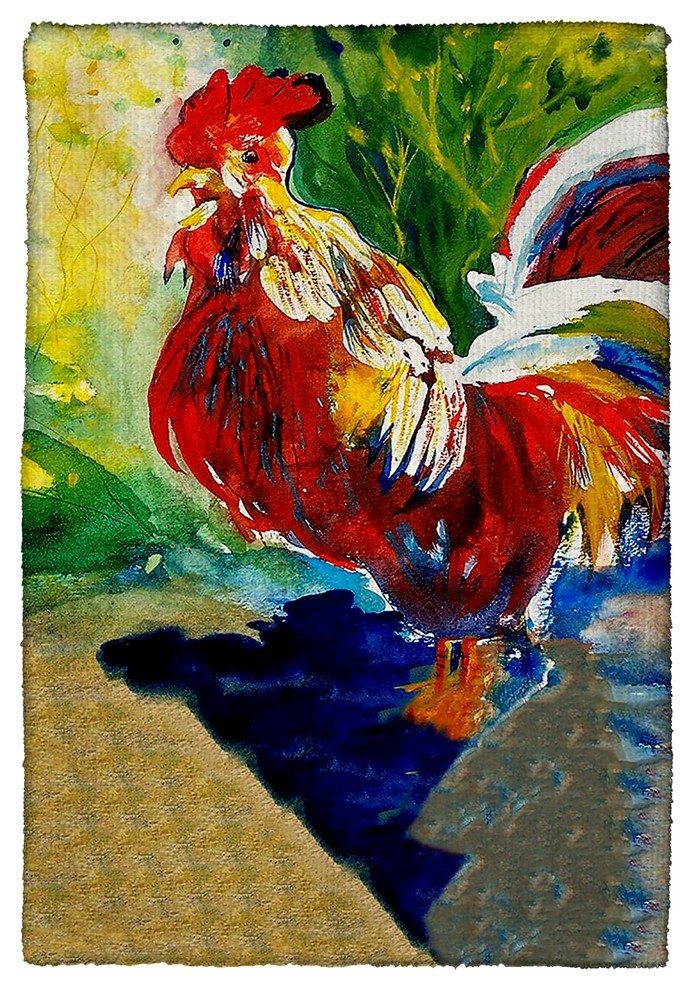 Betsy Drake Red Rooster Kitchen Towel